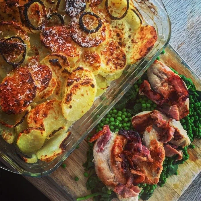 Aardappelgratin met Kip en Spek