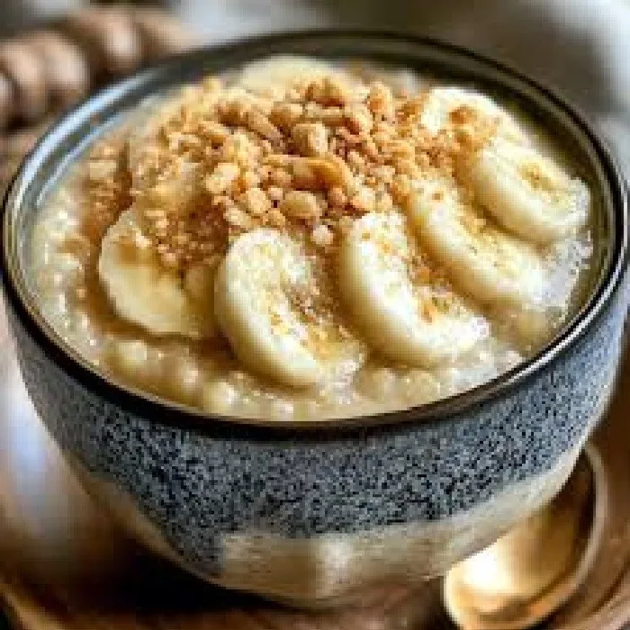 Authentieke Laotiaanse Tapiocapudding met Bananen