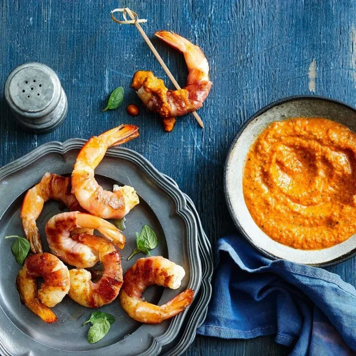Garnalen met Romesco-saus