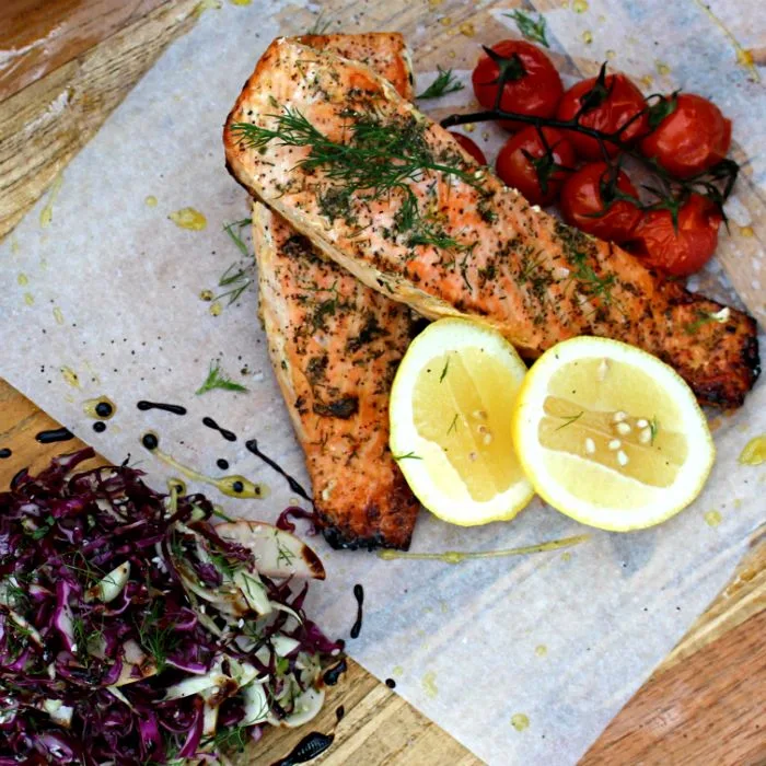 Gebacken Zalm met Venkel en Tomaten