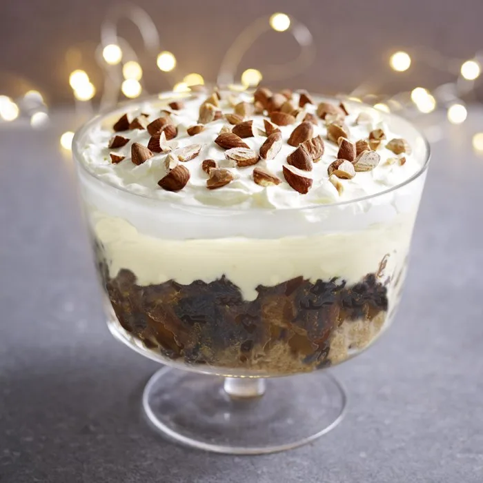 Kersttrifle met kerstpudding