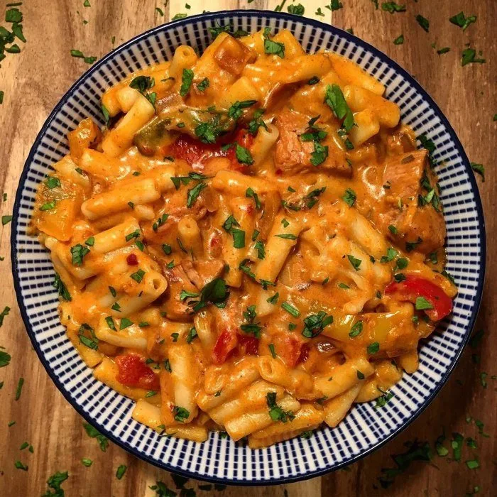 Kruidige Kip Fajita Macaroni en Kaas