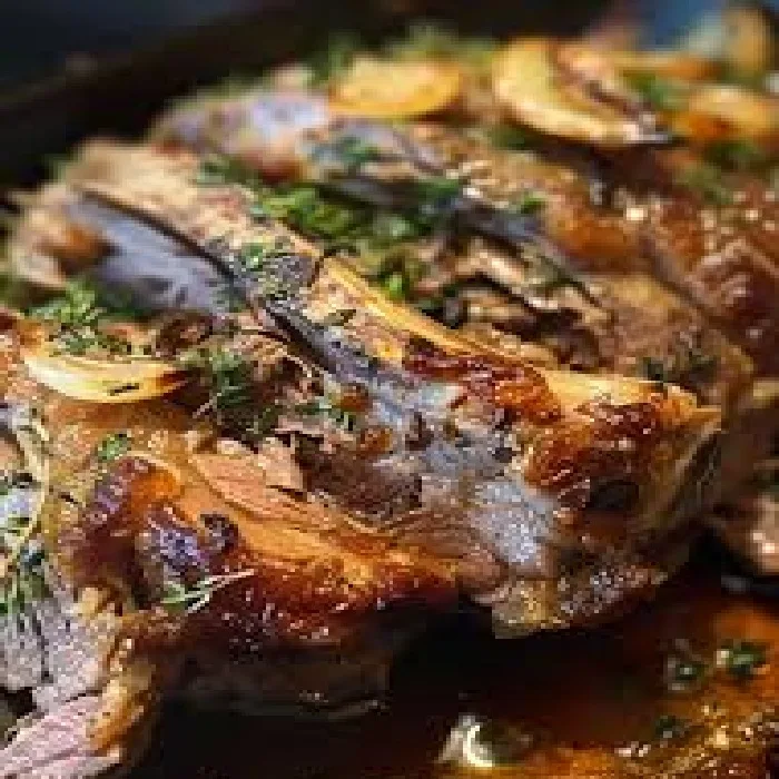 Langzaam geroosterd lam met kaneel, venkel en citrus