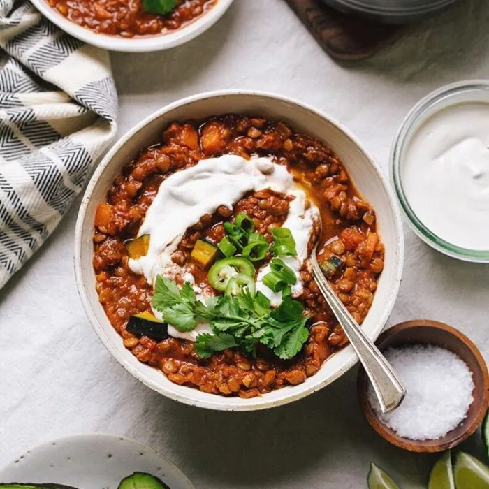Rokerige Linzenchili met Pompoen
