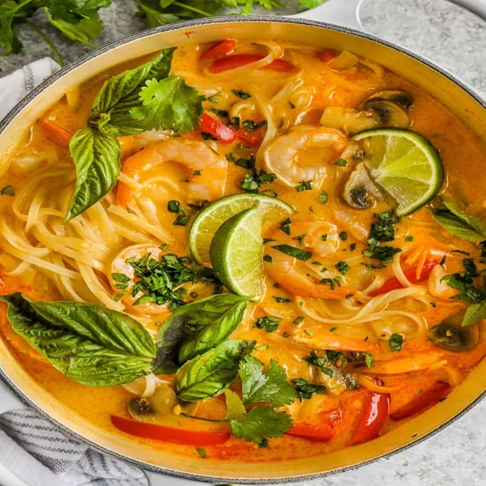 Thaise kokos- en groentebouillon