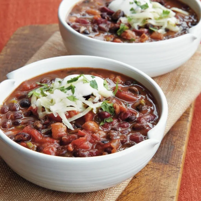 Vegetarische Chili met Geroosterde Groenten en Bonen