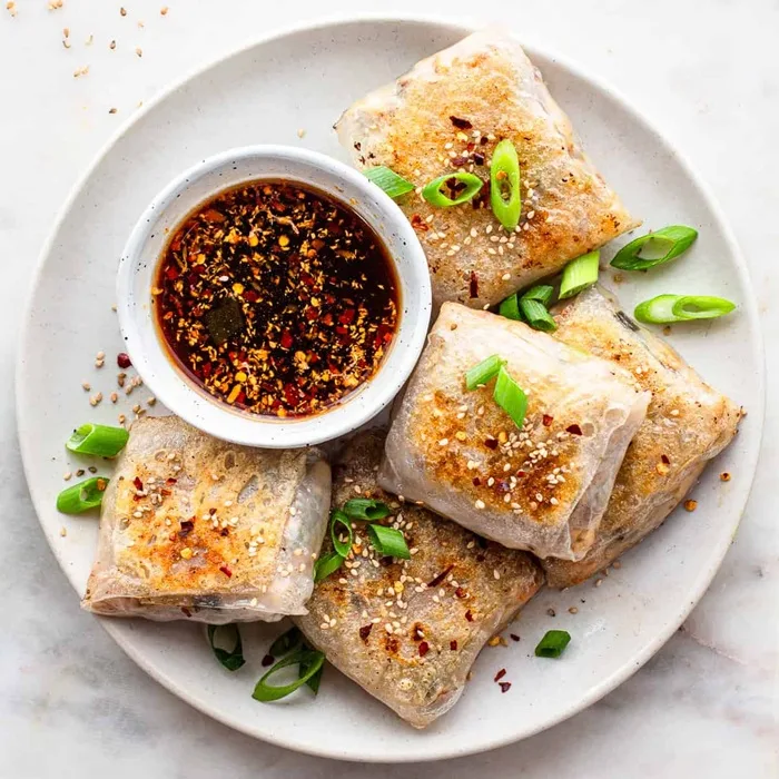 Vietnamese Rijstpapier Dumplings met Varkensvlees en Groenten
